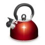 Stainless Steel Whistling Kettle - Red 2.5L