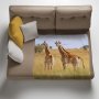 Giraffe Double Light Weight Fleece Blanket By Fanie Heymans