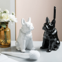 Chic Shih Tzu Ceramic Toilet Brush With Stainless Steel Handle - Freestanding Portable Bathroom Cleaning Tool Christmas/halloween Gift Decoration