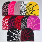 Women's Stylish Spider Web Print Y2K Warm Knitted Hat Comfortable And Lightweight Travel Brimless Hat