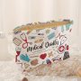 Medical Doodles Print Corduroy Makeup Bag Lightweight Zipper Storage Bag Cosmetic Organizer Versatile Toiletry Bag With Liner