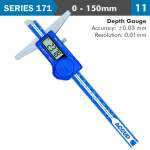 Digital Depth Gauge 150 Mm 0.03 Mm Acc. 0.01 Mm Res. S steel AC171 006 11