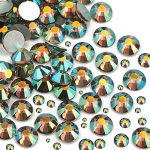 Dowarm 2650 Pieces Glass Flatback Rhinestones 6 Sizes 1.5MM - 6.5MM Glue Fix Flatback Crystals For Crafts Nail Face Art Clothes