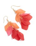 Goldair Gold Orange & Peach Petal Drop Earrings