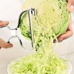 Stainless Steel Multi-functional Kitchen Gadget - Large Cabbage Grater & Peeler Wide Mouth Vegetable Slicer For Home And Restaur