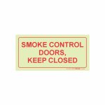Parrot Photoluminescent 190MMSAFETY Sign F42 Smoke Control Doors Keep Closed