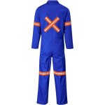 Safeway Safety Polycotton Boiler Suit - Reflective Arms Legs & Back - Orange Tape - 54 White