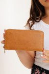 Camel Mountain Genuine Leather Zipper Wallet Purse For Women