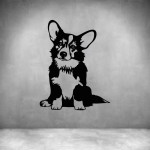 Cute Corgi - Grey L 1000 X H 780MM