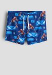 Printed Swimming Trunks - Blue Spider-man