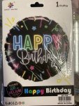 Happy Birthday Black Foil
