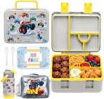 Rockpapa Chill Kids Lunch Box Set With Leakproof 5.5 Cups Bento Box Reusable Ice Pack 14OZ Insulated Water Bottle & Lunch Bag Bp