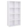 8-SHELF Cube Bookcase White Wooden Storage Unit For Home & Office