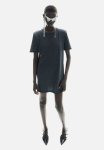 Shoulder-pad T-Shirt Dress - Black