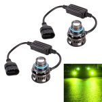 1 Pair 9006 27W DC12V Car Aluminum Alloy Flashing LED Headlight Lime Green