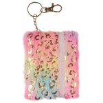 Leopard Fluffy Mini-notebook Keychain