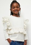 PoP Candy Ruffle Long Sleeve Top-white
