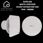 Expelair White Contour Silent Extractor Fan IP44 - 100MM