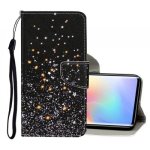 For Xiaomi Mi Note 10 Lite Colored Drawing Pattern Horizontal Flip Leather Case With Holder & Card Slots & Wallet Black Star