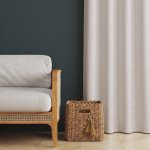 Leaf Lined Eyelet Curtain Stone - Longer Length 270CM W X 255CM L