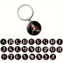 26 Letter Flower Keychain Round Pendant Keyring Bag Backpack Charm Car Hanging Pendant Earbud Case Cover Accessories Women Daily Use Gift