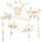 5-PIECE Set Of Vintage Hairpins - Camellia-shaped Hairpins With Pearls