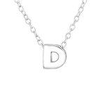 Kiara 925 Sterling Silver A-z Any Initial Letter Necklace 5X6MM 45CM Chain - D