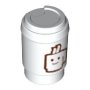 Parts Minifigure Utensil Cup Take Out Cup Without Top Hole With Reddish Brown Minifigure Smile Pattern 15496PB01