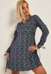 Fit And Flare Dress - Blue Ditsy Floral