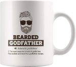 Panvola Bearded Godfather Definition Mug Gift From Godchild Godson Goddaughter Christening Baptism Father's Day Appreciation Bea