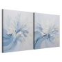Canvas Art - Blue Splash 2 Piece Abstract Painting Canvas Print Wall Art