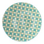 Ceramic Dinner Plate - Green Yellow Flower.