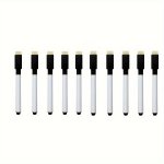 10PCS Erasable Whiteboard Marker Pens With Built-in Erasers - Nonmagnetic Multi-use Office Stationery Supplies