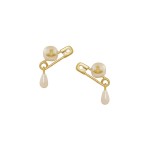 Claude Small Stud Earrings -gold cream Rose Pearl