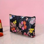1 PC Floral Cosmetic Bag - Portable Storage Makeup Organizer Durable Polyester Travel Pouch Multipurpose Lightweight Zippered To