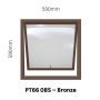 Aluminum Window Value Range Bronze Obscure Glass Top Hung PT66 1 Vent W600MM X H600MM