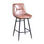 Rustic Elegance Leather Counter Chair