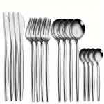 16PCS Stainless Steel Portuguese Cutlery Set Includes Knives Forks Spoons And Dessert Spoons Tableware Set Suitable For Home Kit