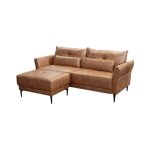 Nutmeg 3 Seater With Ottoman Bomber Jacket Look