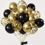 16PCS Black Metallic Sequin Balloons - Perfect For Independence Day Celebrations Parties & More Easter Gift