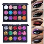 15-COLOR Pearly Glitter Eyeshadow Palette Sparkle Sequin Pearly Finish Purple Rose Silvery Color Eyeshadow For Bars And Nightclu