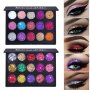 15-COLOR Pearly Glitter Eyeshadow Palette Sparkle Sequin Pearly Finish Purple Rose Silvery Color Eyeshadow For Bars And Nightclubs Makeup Perfect For Christmas Halloween Christmas