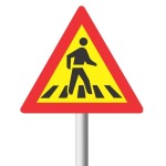 Temporary Pedestrian Crossing Road Sign TW306