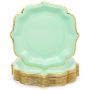 - 48 Pack Mint Green Paper Plates With Scalloped Edge Party Supplies