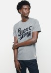 Vintage Script Style Coll Tee - Rich Charcoal Marl