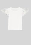 PoP Candy Polka Dot Puff Sleeve Top - White