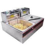 Smte Ideal 10L Stainless Steel 2-TANK Electric Fryer With Keychain