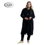 Raw-edge Panel Coat - Black M
