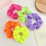 5PCS Sweet Fluorescent Colored Simple Scrunchies Suitable For Party Holiday Hair Styling Perfect Gifts For Girls