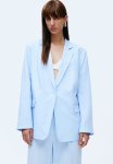 Linen-blend Blazer - Light Blue